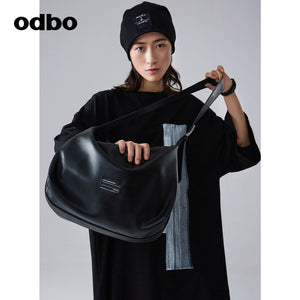 【商場同款】odbo/歐迪比歐時尚真皮軟皮包女單肩包大容量斜挎包