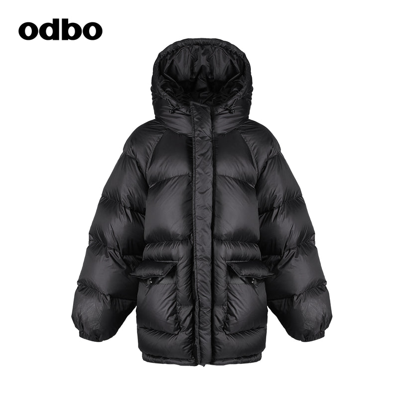 【商場同款】odbo/歐迪比歐加厚保暖羽絨服女冬季2022新款面包服