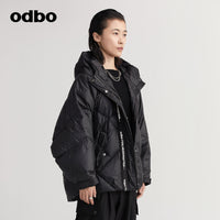 【商場同款】odbo/歐迪比歐2022冬季新款羽絨服女白鴨絨加厚外套