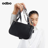 odbo 鏈條 真皮 包包 女 2022新款  大容量 斜挎包