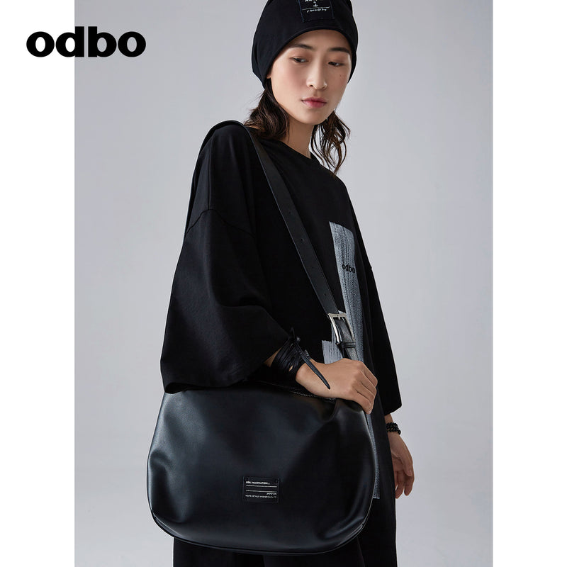 【商場同款】odbo/歐迪比歐時尚真皮軟皮包女單肩包大容量斜挎包