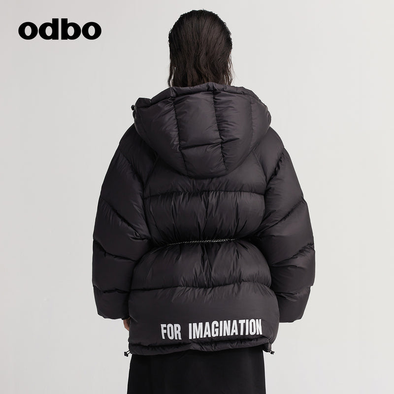 【商場同款】odbo/歐迪比歐加厚保暖羽絨服女冬季2022新款面包服