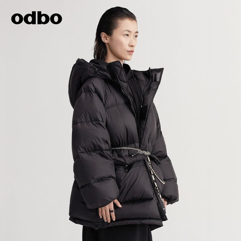 【商場同款】odbo/歐迪比歐加厚保暖羽絨服女冬季2022新款面包服