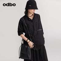 【商場同款】odbo/歐迪比歐小眾設計真皮托特包女牛皮單肩手提包