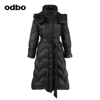 【商場同款】odbo/歐迪比歐2022冬季新款黑色羽絨服女白鴨絨外套