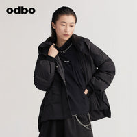 【商場同款】odbo/歐迪比歐秋冬2022新款白鴨絨羽絨服女麵包服