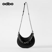 【商場同款】odbo/歐迪比歐潮牌小眾設計感真皮月牙包女時尚女包