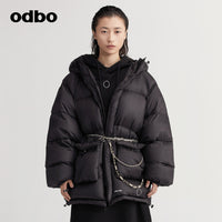 【商場同款】odbo/歐迪比歐加厚保暖羽絨服女冬季2022新款面包服