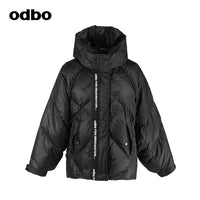 【商場同款】odbo/歐迪比歐2022冬季新款羽絨服女白鴨絨加厚外套