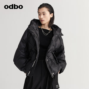 【商場同款】odbo/歐迪比歐2022冬季新款羽絨服女白鴨絨加厚外套